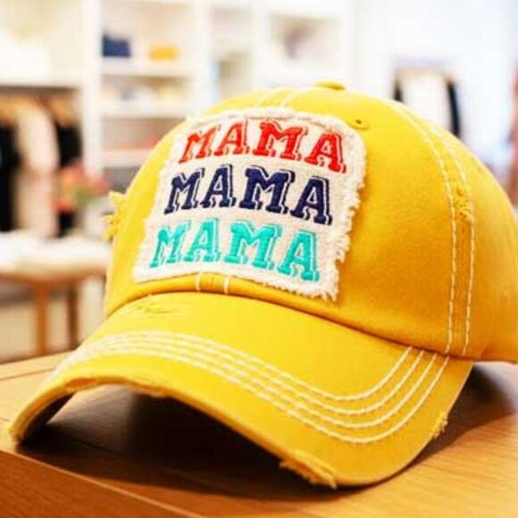 K B Accessories - 2/$30 Ladies Yellow Mama Mama Mama Baseball Hat